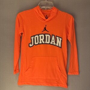 Nike Jordan Boys Hoodie Shirt Orange Sz S